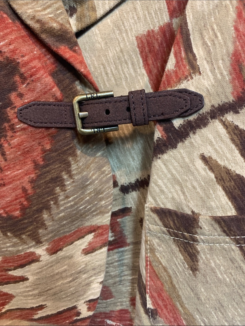 NEW Ralph Lauren Jeans Company Cotton Aztec Western Wrap Buckle Jacket Size M - Picture 4 of 5